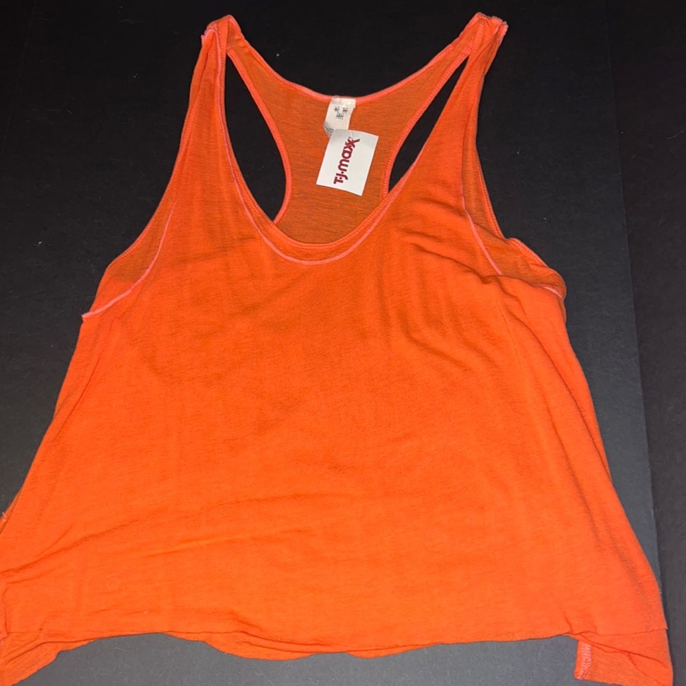 Free People coral knit deep scoop neck & layered look racer back swing tank-NWT